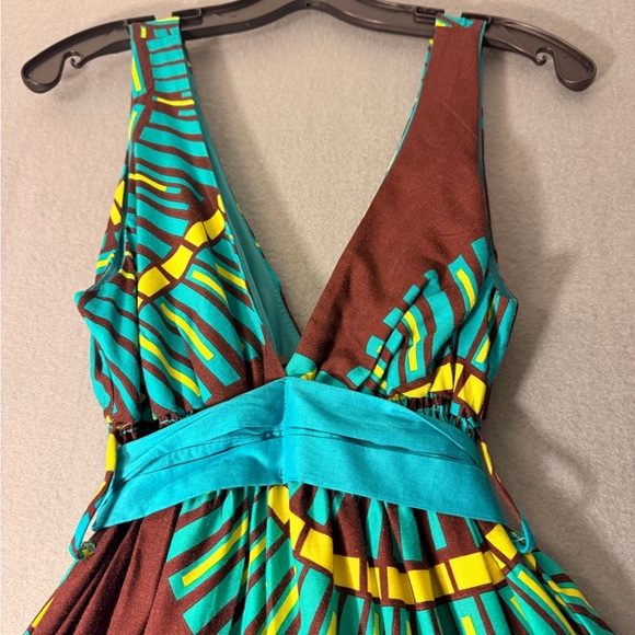 Forever 21 Brown and Teal Backless Dress - Picture 4 of 12